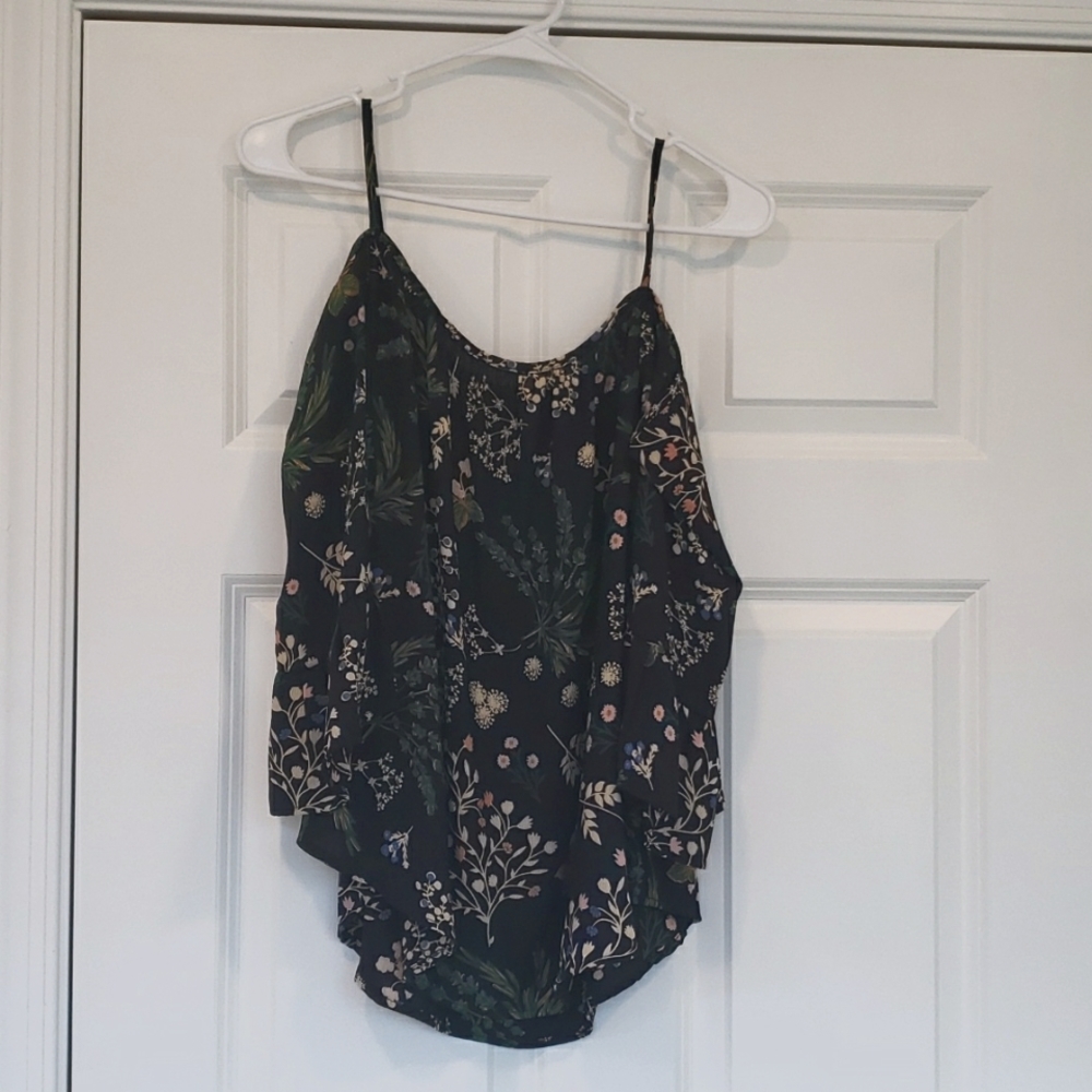Hailey 23 Medium Navy Shirt with floral pattern.